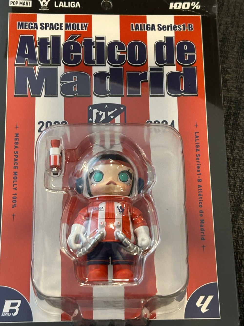 Pop Mart Atletico de Madrid Mega Space Molly Figure 100% - Red & White